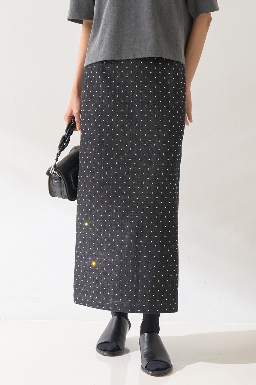 DESIGNWORKS ラインストーンストレートスカート (インディゴ, 40) デザインワークス ELLE SHOP DESIGNWORKS ラインストーンストレートスカート (インディゴ, 40) デザインワークス ELLE SHOP