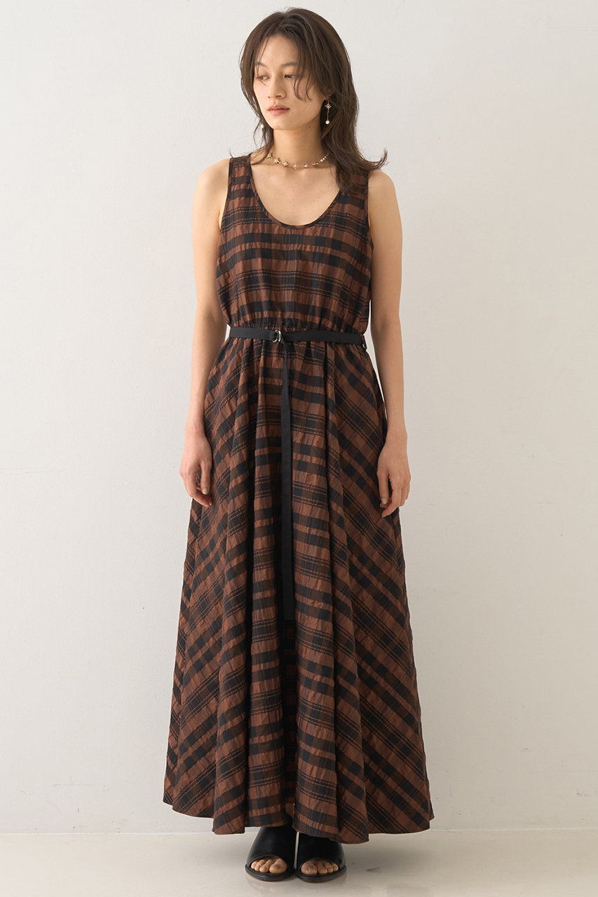 DESIGNWORKS ジャスミンチェックフレアワンピース (ブラウン, 38) デザインワークス ELLE SHOP DESIGNWORKS ジャスミンチェックフレアワンピース (ブラウン, 38) デザインワークス ELLE SHOP