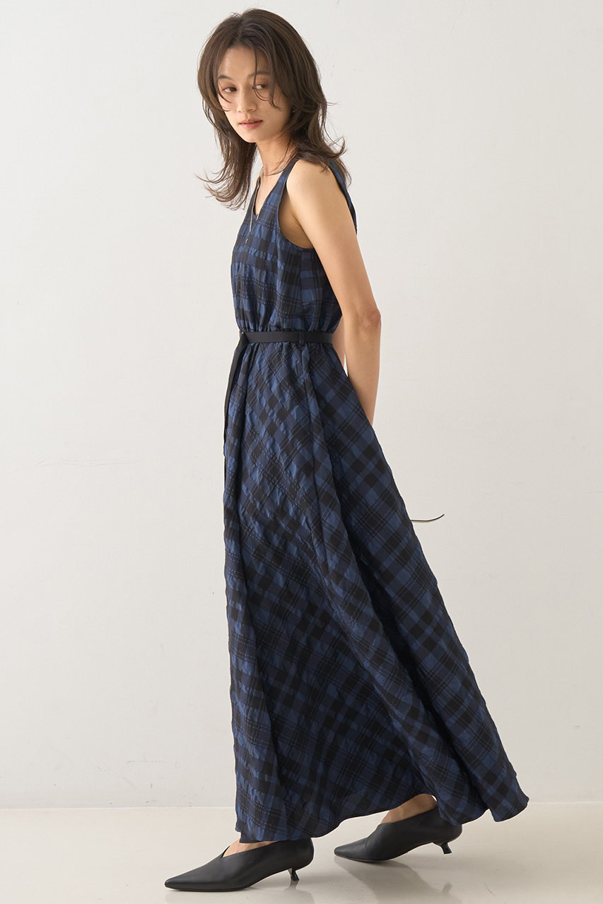 DESIGNWORKS ジャスミンチェックフレアワンピース (ネイビー, 38) デザインワークス ELLE SHOP DESIGNWORKS ジャスミンチェックフレアワンピース (ネイビー, 38) デザインワークス ELLE SHOP