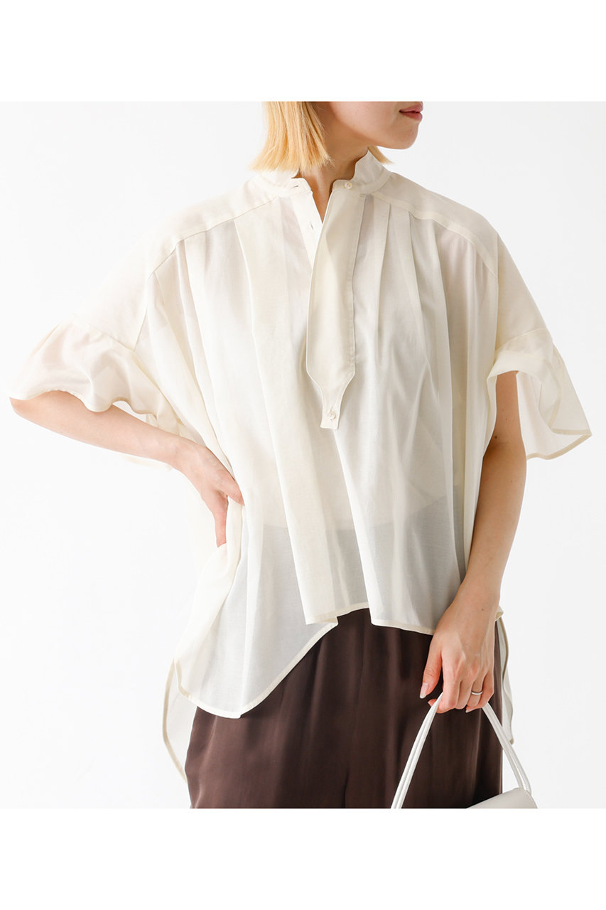 オーガンジーシアーラウンドヘムシャツ