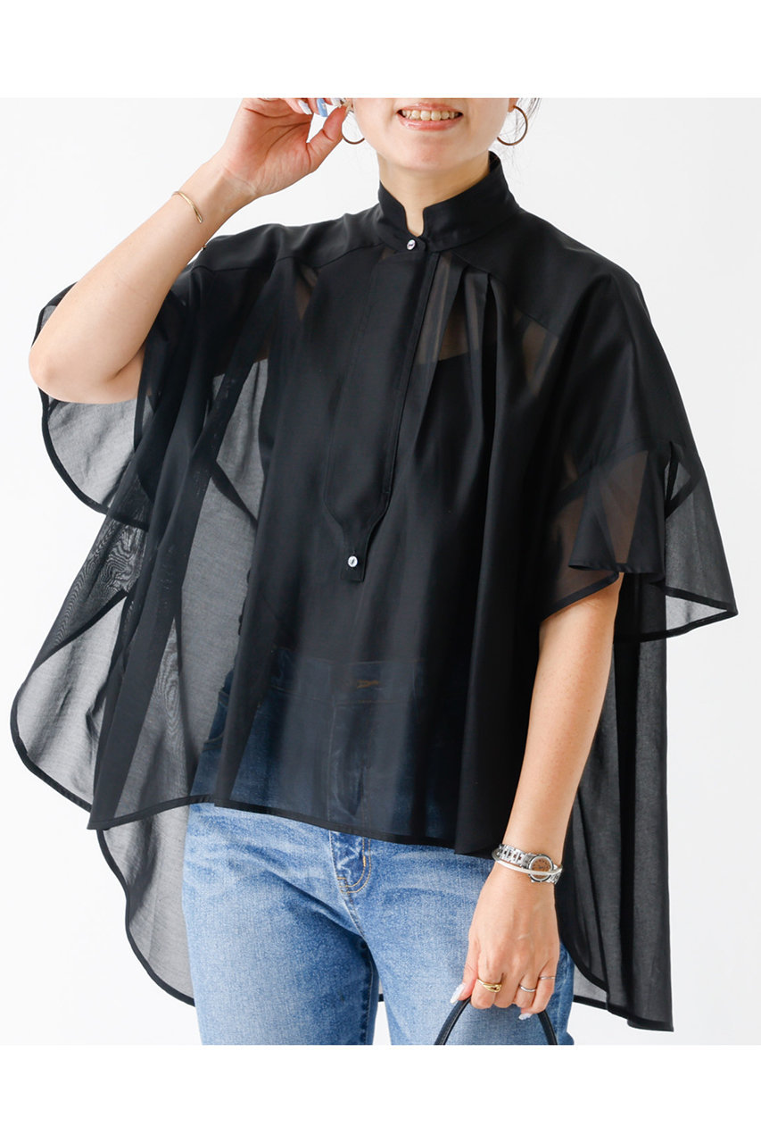 オーガンジーシアーラウンドヘムシャツ