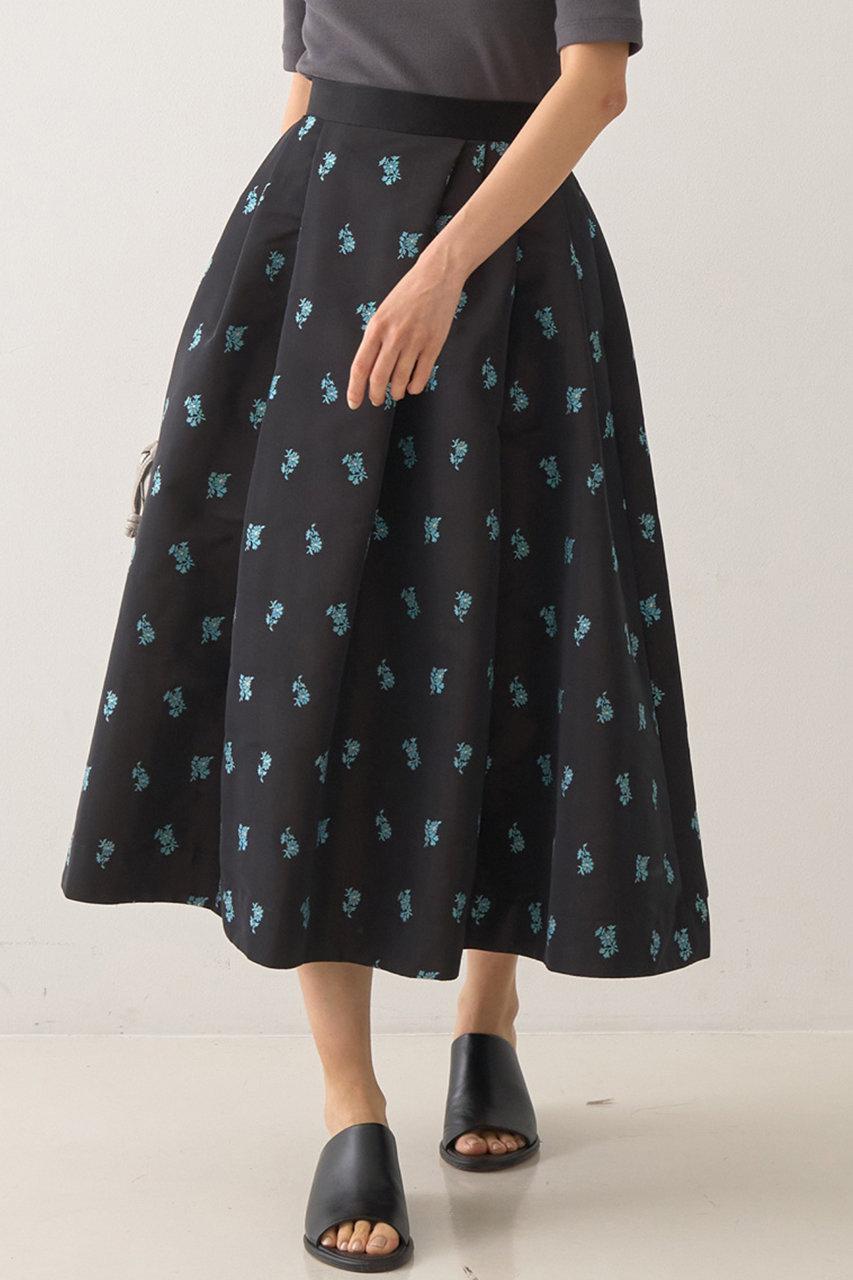 DESIGNWORKS フラワージャガードタックスカート (ダークブラウン, 36) デザインワークス ELLE SHOP DESIGNWORKS フラワージャガードタックスカート (ダークブラウン, 36) デザインワークス ELLE SHOP