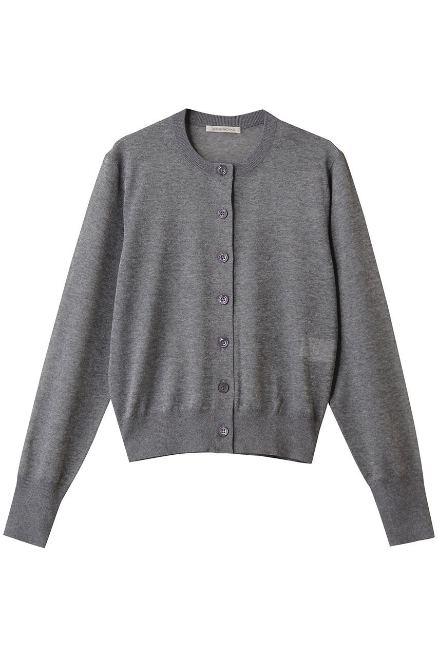 DESIGNWORKS ラメクルーカーディガン (グレー, 38) デザインワークス ELLE SHOP DESIGNWORKS ラメクルーカーディガン (グレー, 38) デザインワークス ELLE SHOP