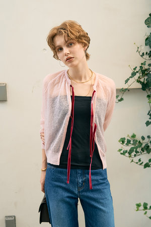 デザインワークス/DESIGNWORKSのBEAUVET モヘアリボンカーディガン(110300/110303)