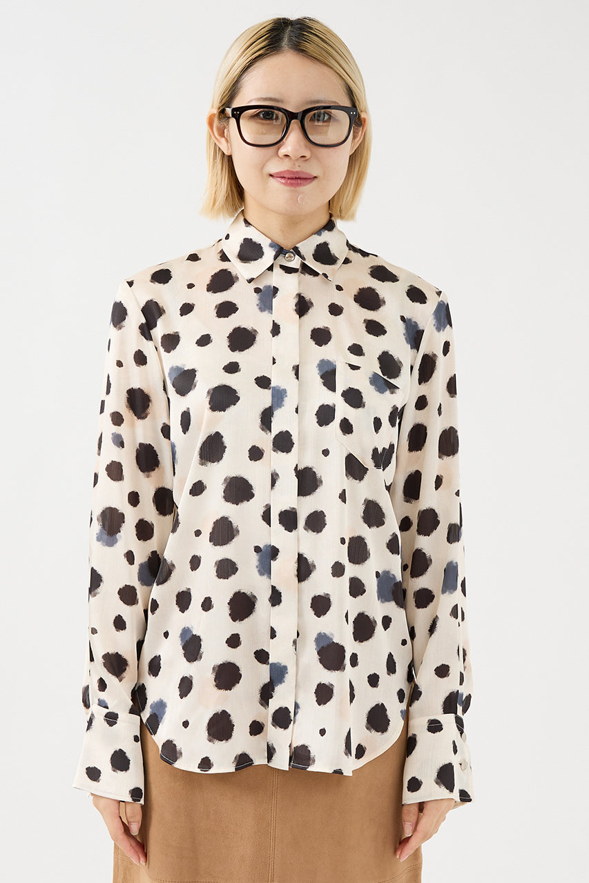 DESIGNWORKS 【セットアップ対応】イタリアンファブリックランダムドットシャツ (アイボリー, 38) デザインワークス ELLE SHOP DESIGNWORKS 【セットアップ対応】イタリアンファブリックランダムドットシャツ (アイボリー, 38) デザインワークス ELLE SHOP