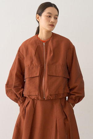 デザインワークス/DESIGNWORKSのノーカラービッグポケットツイルショートブルゾン(110800/110802)