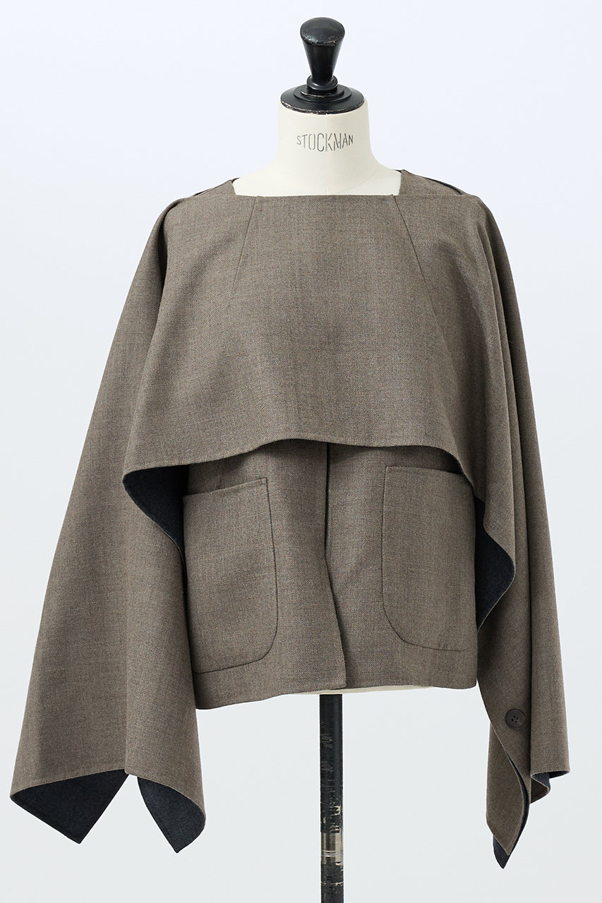 DESIGNWORKS ダブルフェイスケープ&ベスト (ブラウン, 38) デザインワークス ELLE SHOP DESIGNWORKS ダブルフェイスケープ&ベスト (ブラウン, 38) デザインワークス ELLE SHOP