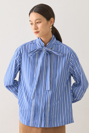 デザインワークス/DESIGNWORKSのボウタイ付きフロントプリーツシャツ(110400/110403)