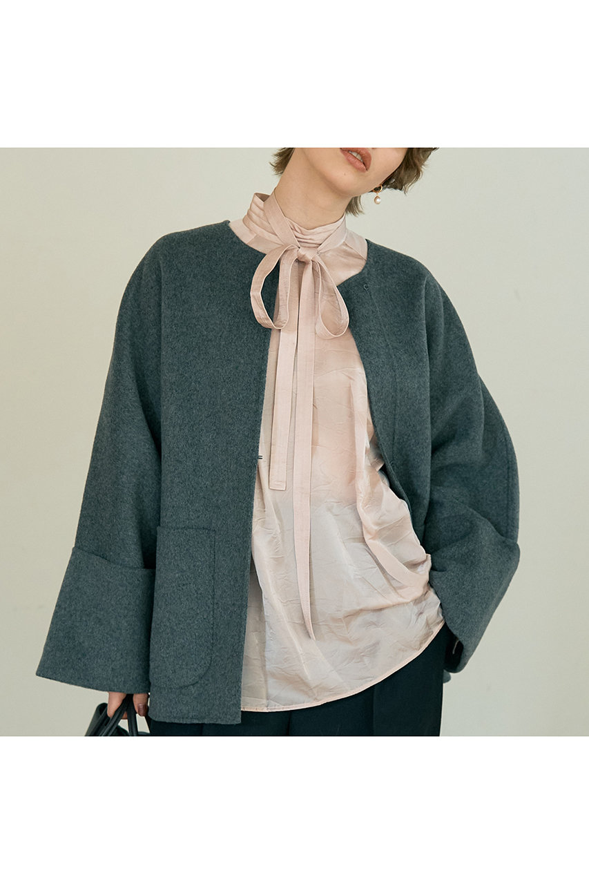 DESIGNWORKS 【BEAUVET】キュプラシルクボウタイブラウス (ピンク, 1) デザインワークス ELLE SHOP