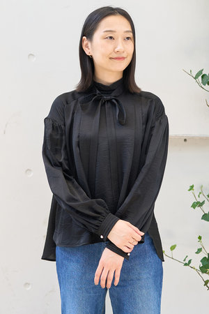 デザインワークス/DESIGNWORKSの【BEAUVET】キュプラシルクボウタイブラウス(110400/110403)