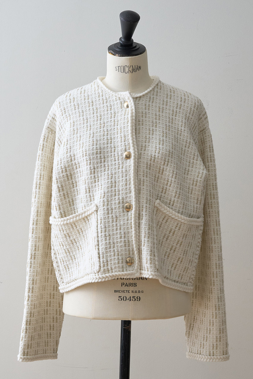 新品未使用 ニットツイードショートジャケット ISOOK（アイスー）の「ツイードショートジャケット(ai select