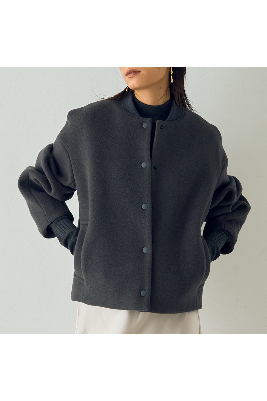 SUPER140ウールコクーンスタジャンブルゾン