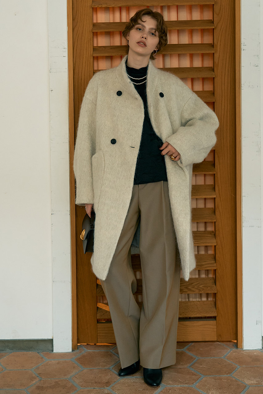 FRAMeWORK アルパカモヘアシャギーコート DESIGNWORKS(デザインワークス)｜アルパカ混モヘアシャギーコート