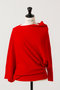 ウールホールガーメントアシメトリーニット デザインワークス/DESIGNWORKS レッド