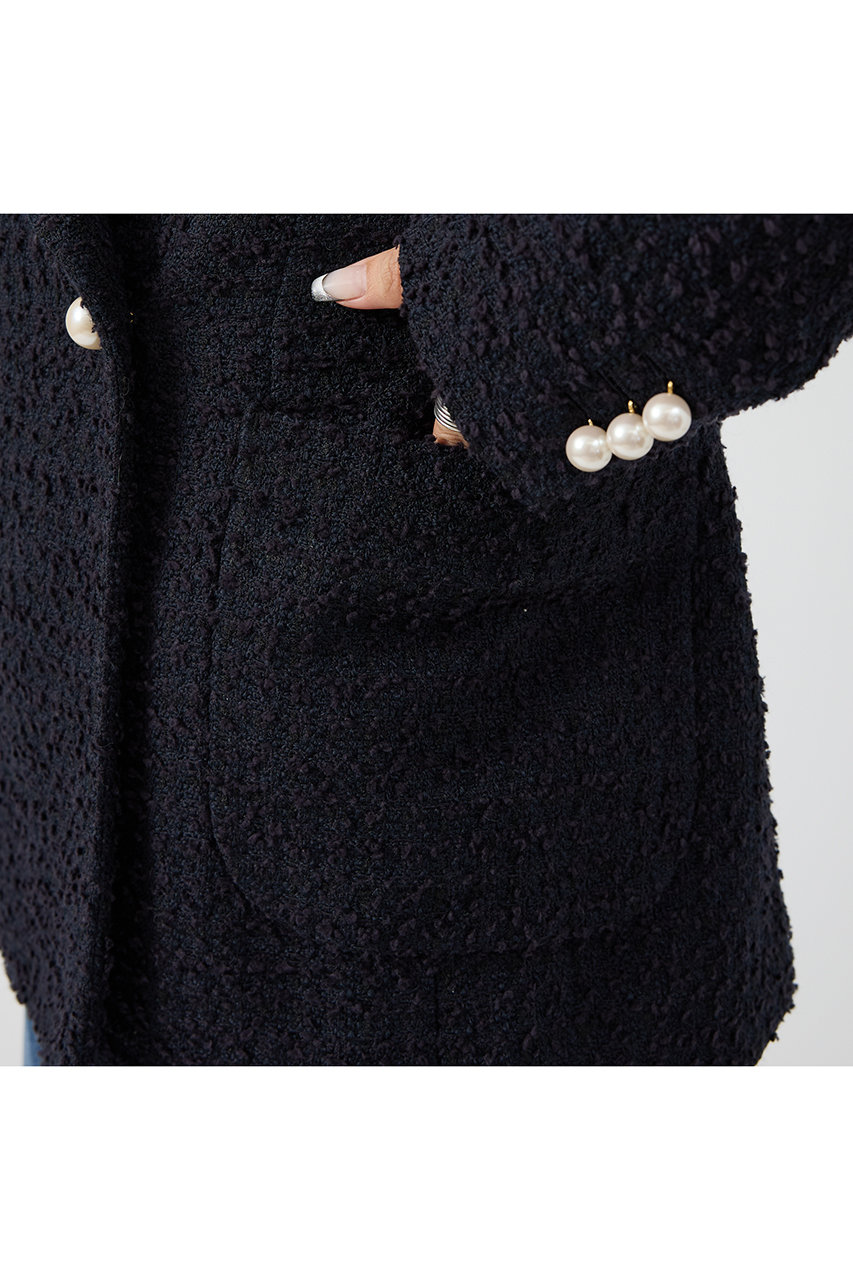 定価5万 LOULOU WILLOUGHBY パールテーラードジャケット 黒 黒