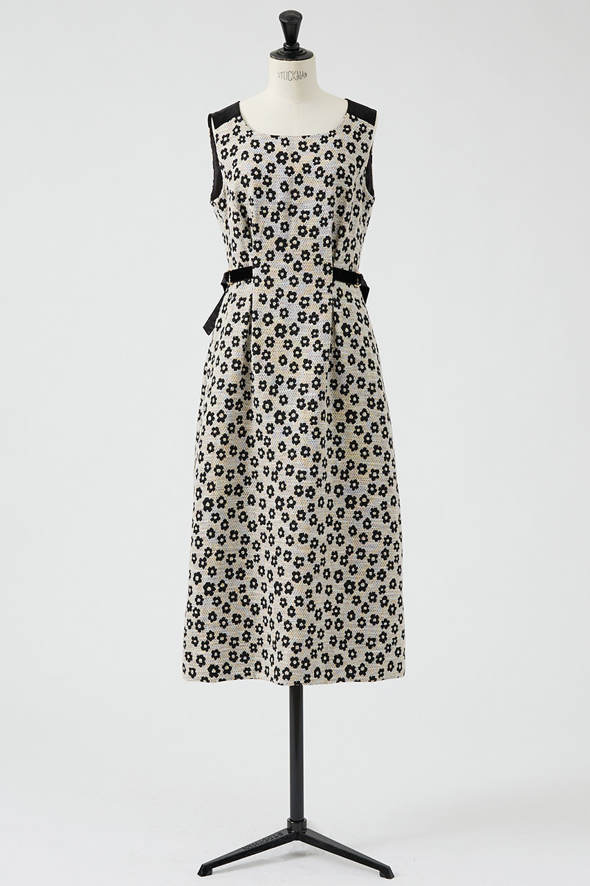 DESIGNWORKS 【BEAUVET】フラワージャガードノースリワンピース (ベージュ, 1) デザインワークス ELLE SHOP DESIGNWORKS 【BEAUVET】フラワージャガードノースリワンピース (ベージュ, 1) デザインワークス ELLE SHOP