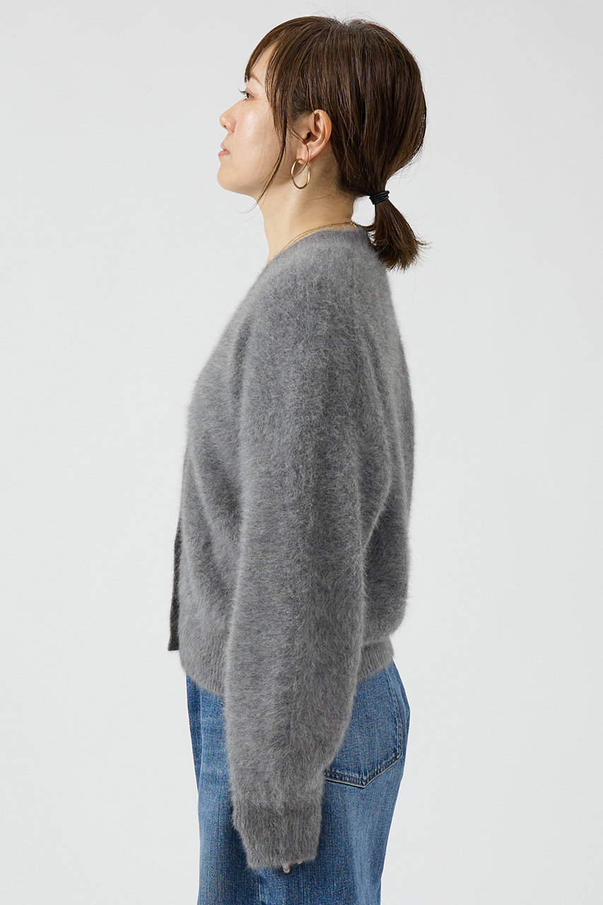 エクストリームカシミヤ カーディガン ショート丈 グレー DESIGNWORKS(デザインワークス)｜フォックスカシミヤショート