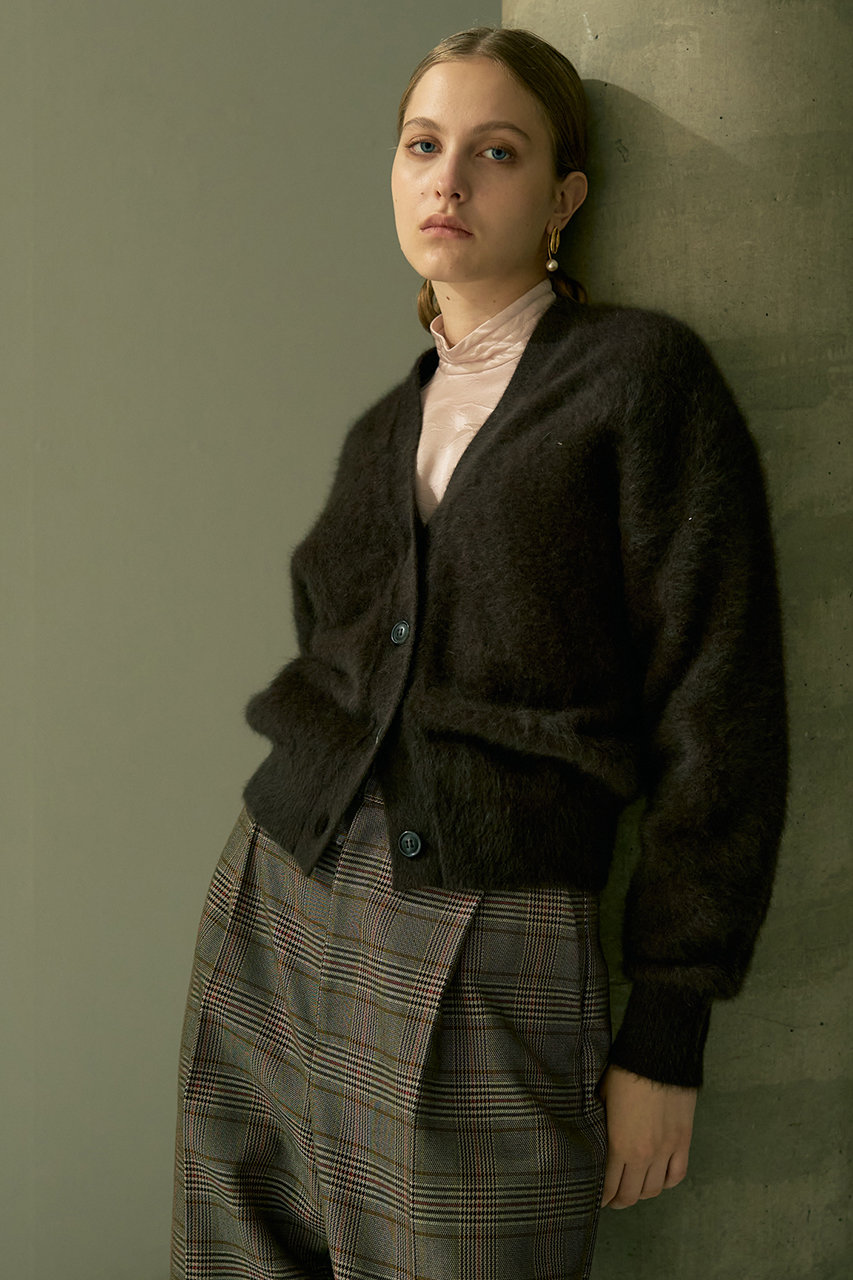 DESIGNWORKS フォックスカシミヤショートカーディガン (ブラウン, 38) デザインワークス ELLE SHOP