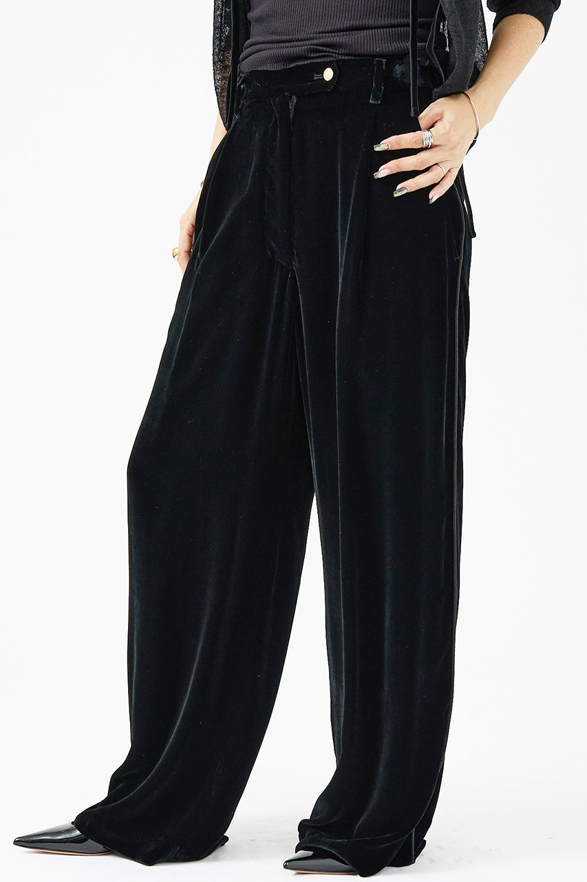 【BEAUVET】シルク混ベロアパンツ