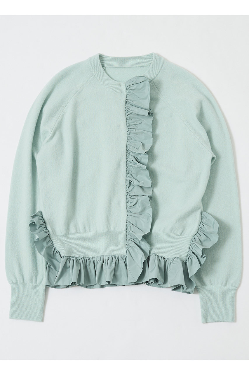 タフタフリルニットカーディガン