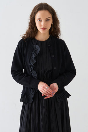 デザインワークス/DESIGNWORKSのタフタフリルニットカーディガン(110300/110303)