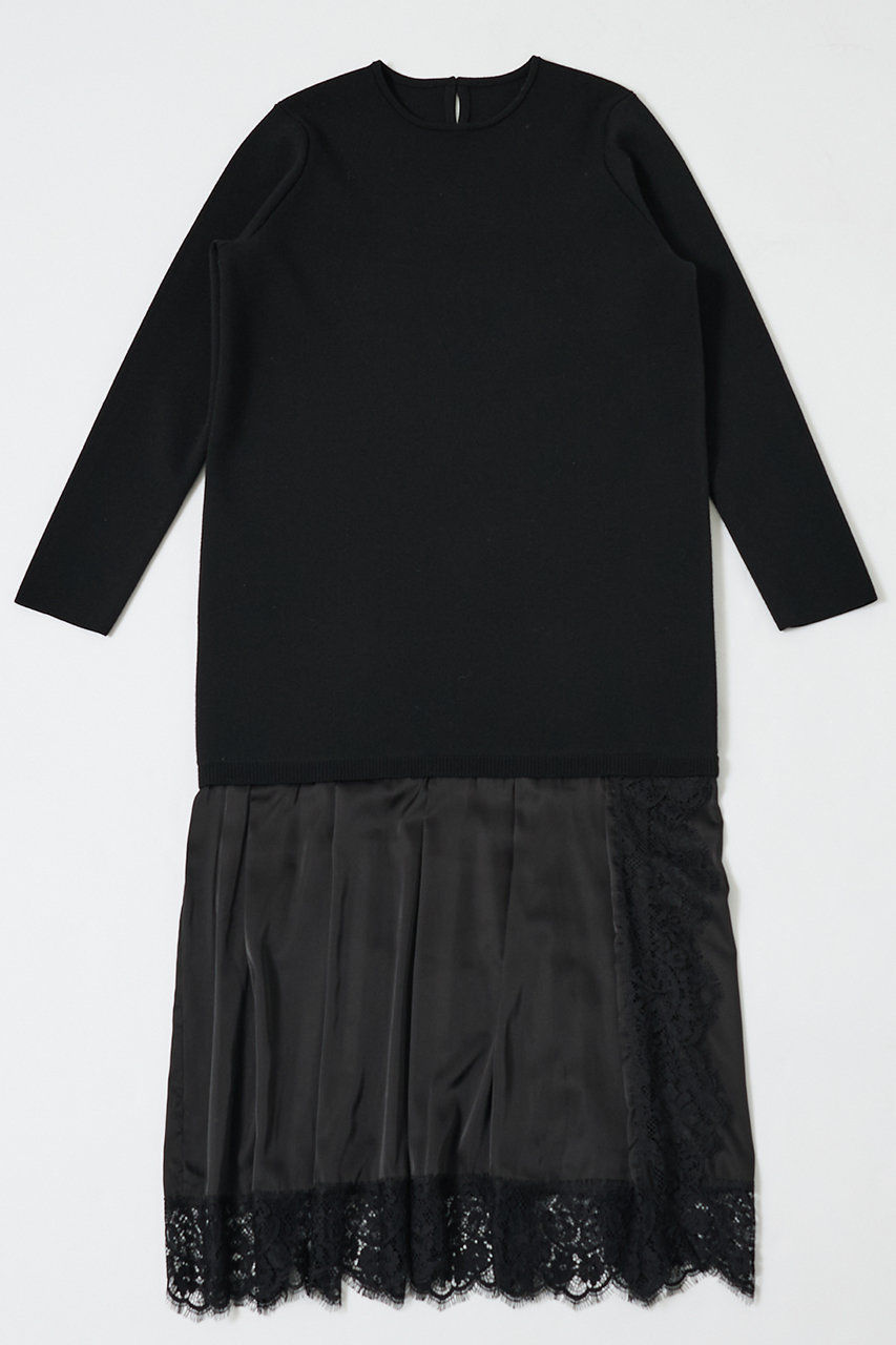ヘムレースニットドッキングドレス