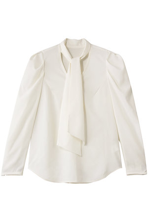 デザインワークス/DESIGNWORKSのバックサテンジョーゼットボウタイリボンブラウス(110400/110403)