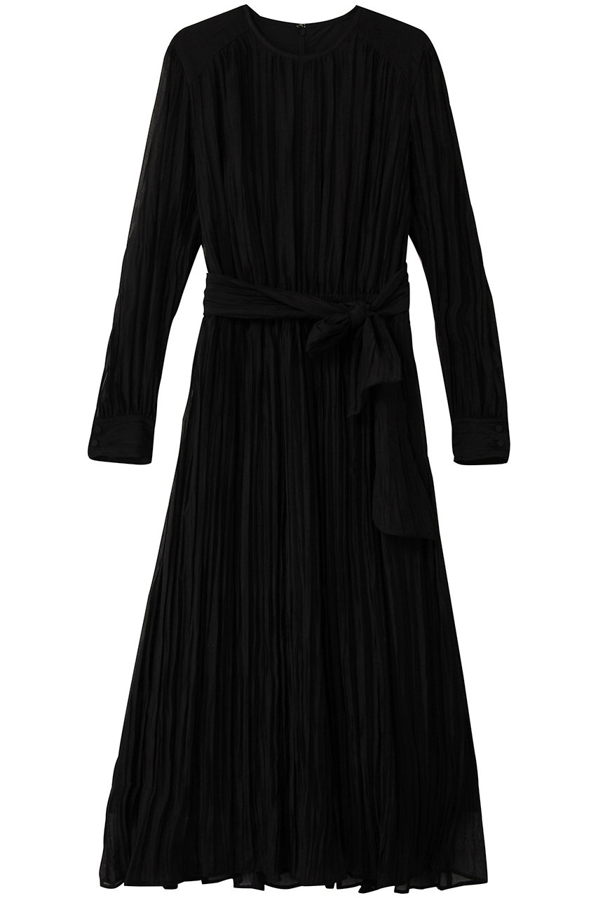 オーガンジープリーツ加工ボウタイワンピース