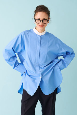 デザインワークス/DESIGNWORKSのスタンドカラーロングシャツ(110400/110403)