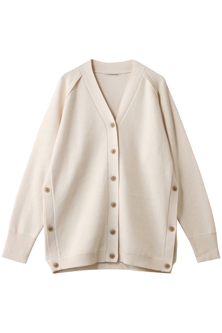 デザインワークス/DESIGNWORKSのコットンカシミヤセベラルウエーズニットカーディガン(アイボリー/35520941004)