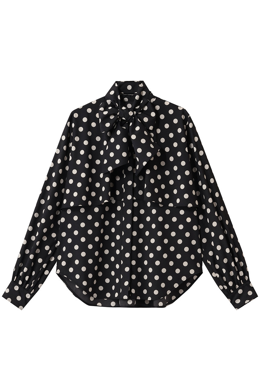 デザインワークス/DESIGNWORKSの【セットアップ対応】ドットアシメトリーラッフルブラウス(ブラック1/35520510001)
