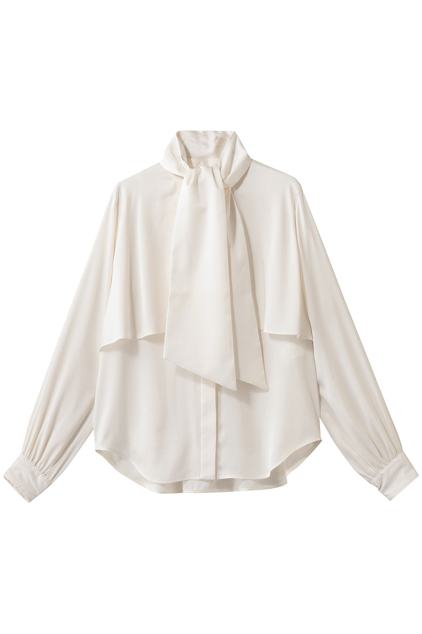 デザインワークス/DESIGNWORKSのサテンアムンゼンボウタイ付きラッフルブラウス(アイボリー/35520510016)