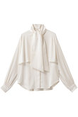 サテンアムンゼンボウタイ付きラッフルブラウス デザインワークス/DESIGNWORKS