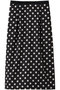【セットアップ対応】ドットプリントミドル丈スカート デザインワークス/DESIGNWORKS ブラック1