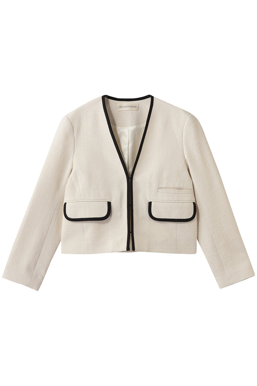 デザインワークス/DESIGNWORKSのロービングドビーショートパイピングジャケット(アイボリー/35520580000)