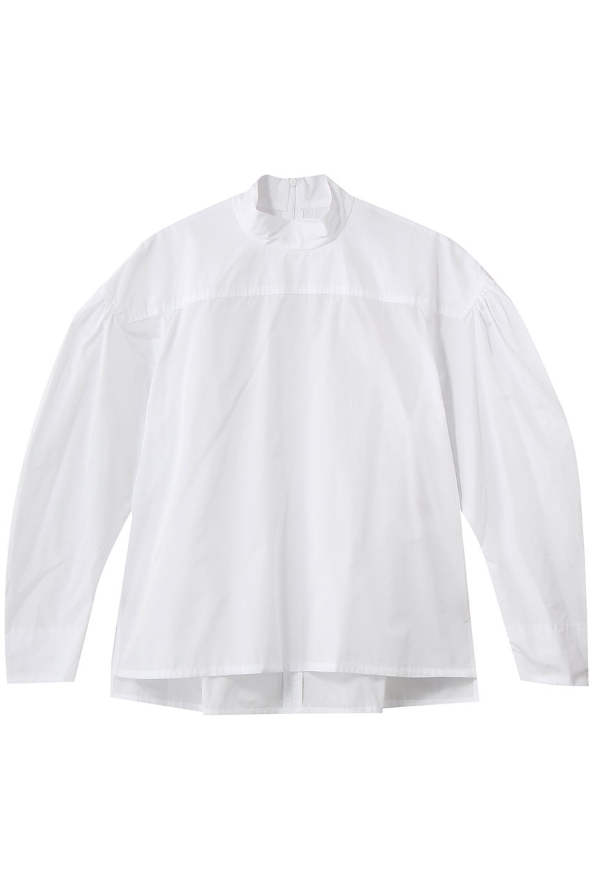 デザインワークス/DESIGNWORKSのタフタマトンスリーブギャザーブラウス(ホワイト/35521110015)