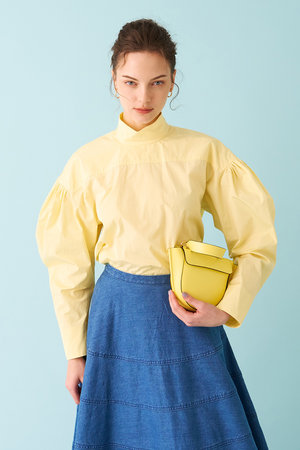 デザインワークス/DESIGNWORKSのタフタマトンスリーブギャザーブラウス(110400/110403)