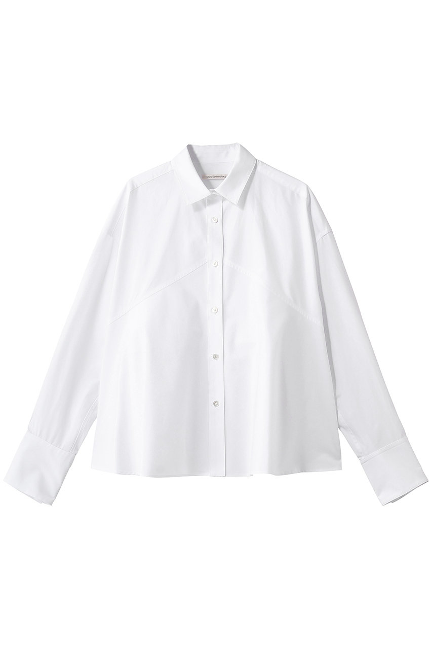 デザインワークス/DESIGNWORKSのシルケットペプラムシャツ(ホワイト/35520910004)