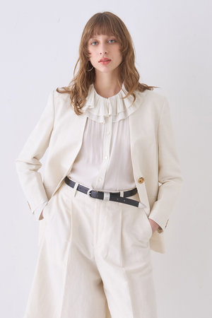 デザインワークス/DESIGNWORKSのダブル襟シアーブラウス(110400/110403)