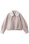 刺しゅうレース襟タフタブルゾン デザインワークス/DESIGNWORKS スモークピンク