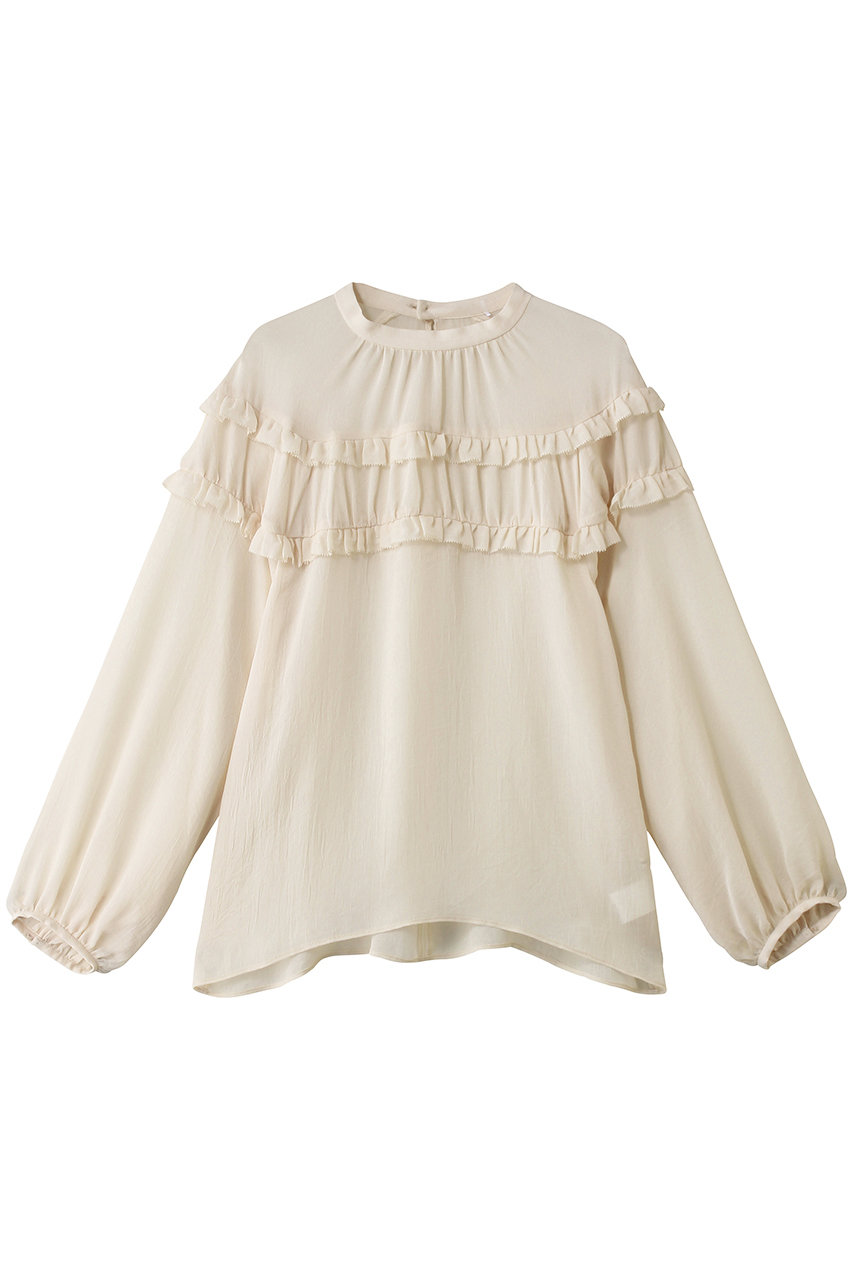 デザインワークス/DESIGNWORKSのジョーゼットシアーフリルブラウス(アイボリー/35521110013)