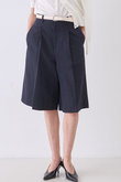 【セットアップ対応】リネン混タックハーフパンツ デザインワークス/DESIGNWORKS