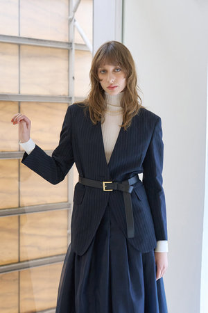 デザインワークス/DESIGNWORKSの【セットアップ対応】リネン混ノーカラージャケット(110800/110801)