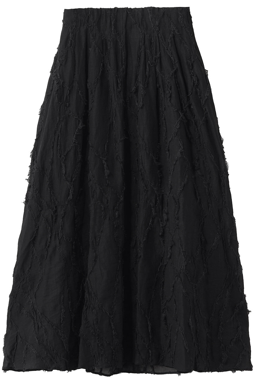 DESIGNWORKS アブストラクトカットジャガードスカート (ブラック, 38) デザインワークス ELLE SHOP