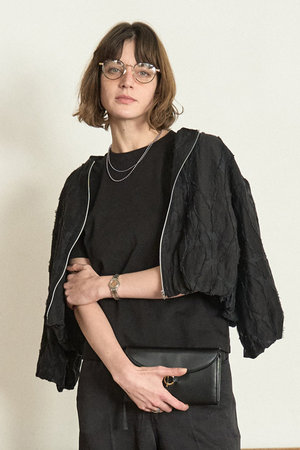 デザインワークス/DESIGNWORKSのアブストラクトカットジャガードブルゾン