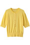 シルク混ベーシックヘンリーネックプルオーバー デザインワークス/DESIGNWORKS イエロー