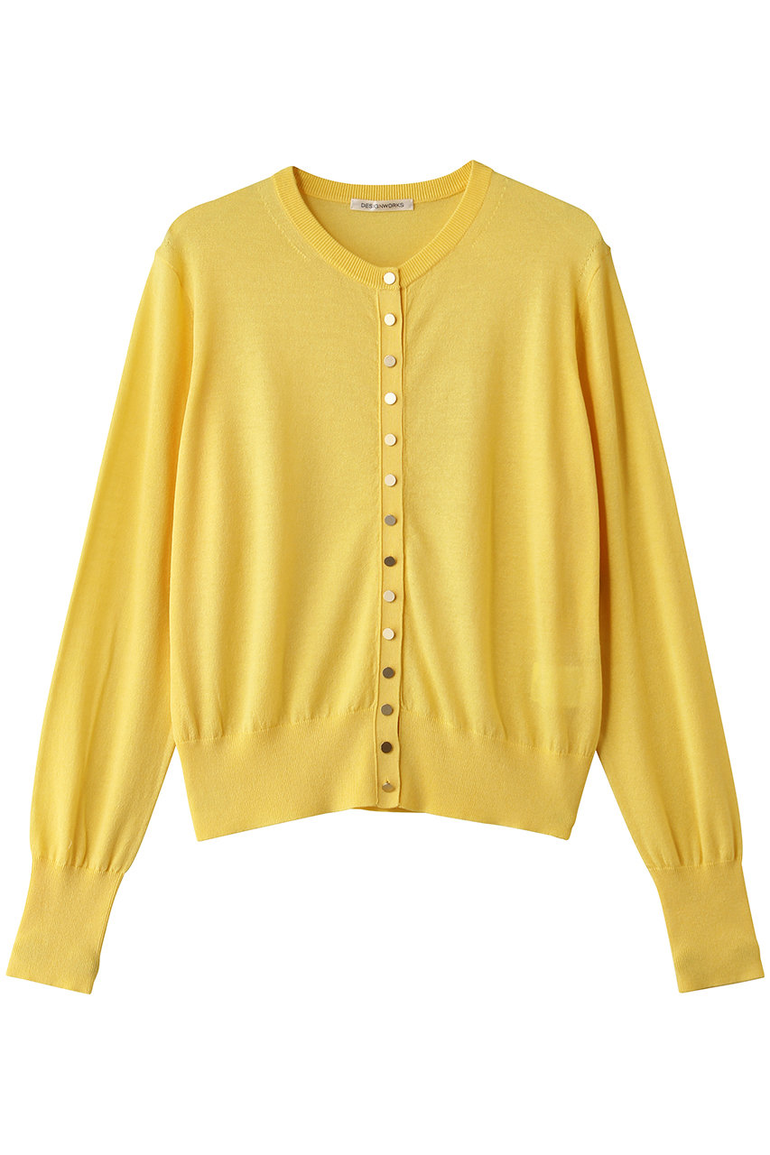 デザインワークス/DESIGNWORKSのシルク混べーシックショートカーディガン(イエロー/35521141010)