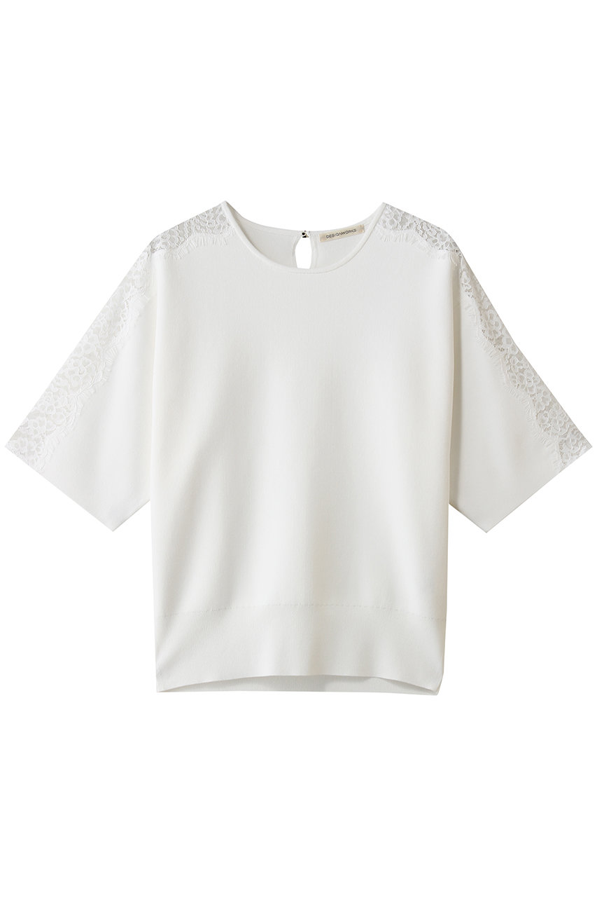 デザインワークス/DESIGNWORKSの【セットアップ対応】16ゲージ総針レースプルオーバー(ホワイト/35521140012)