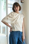 【セットアップ対応】サテンアシンメトリーケープブラウス デザインワークス/DESIGNWORKS