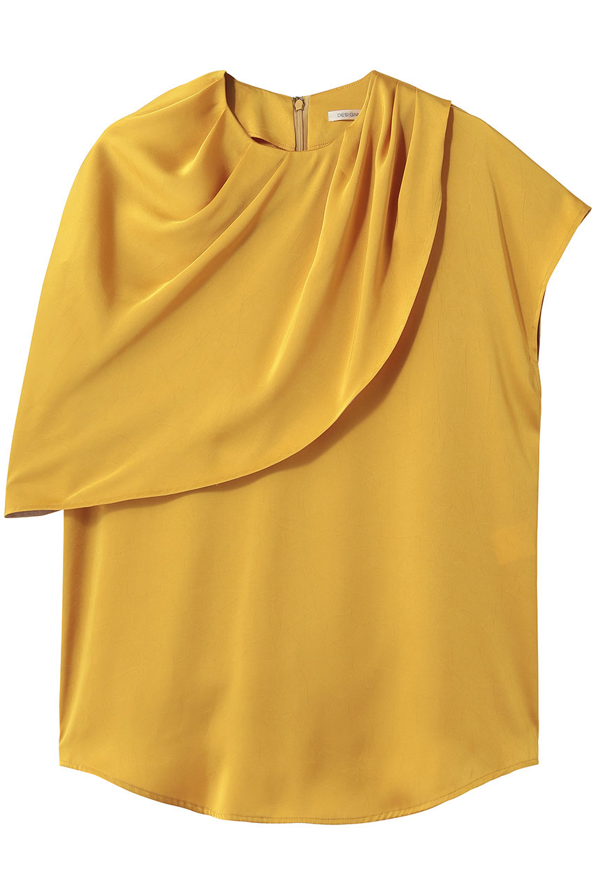 デザインワークス/DESIGNWORKSの【セットアップ対応】サテンアシンメトリーケープブラウス(イエロー/35520910011)
